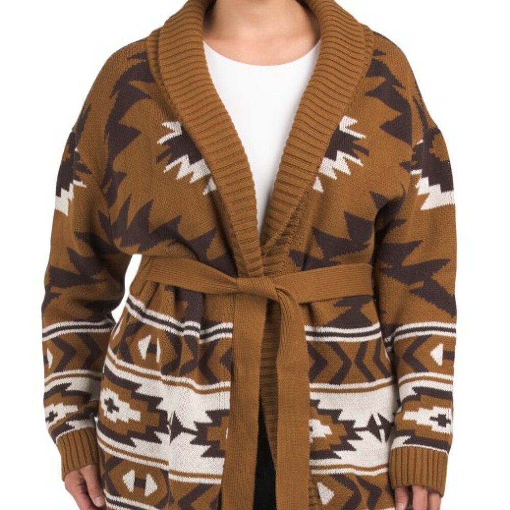 LUCKY BRAND TRIBAL CARDIGAN SWEATHER SZ 2X